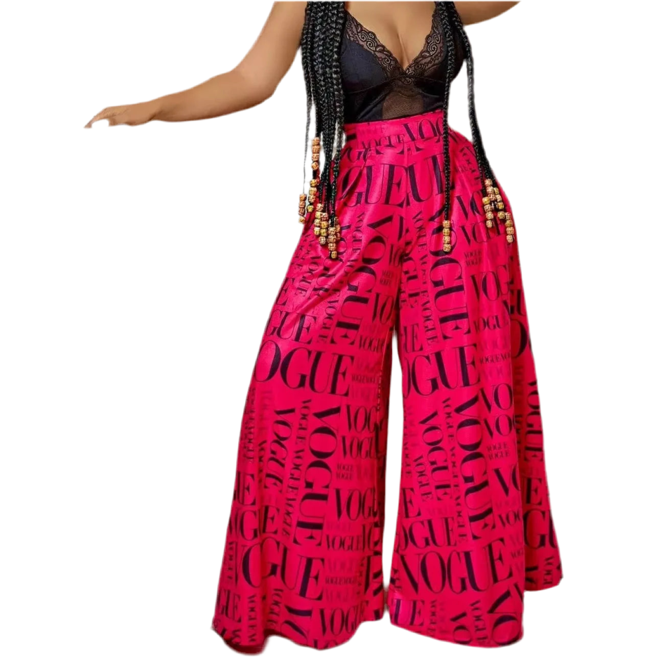 🍒Extra wide leg pants printed long trousers loose high waist comfortable trendy flared bottoms smart casual fashion women occasion party wear Speak Style