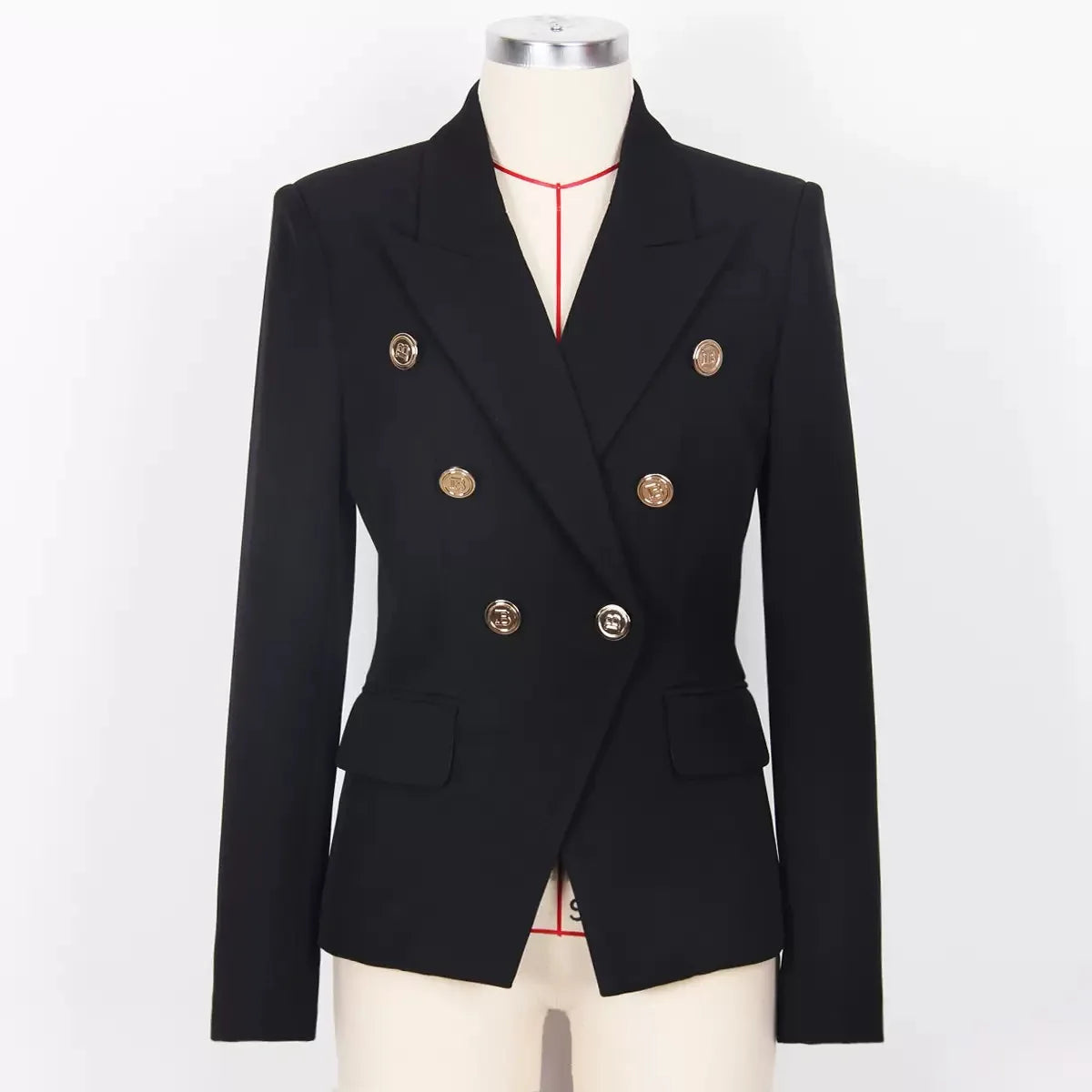 🍒Blazers high quality double breasted women's suit jacket for office use formal business wear slim fit outerwear occasion wear Look Blazing Hot