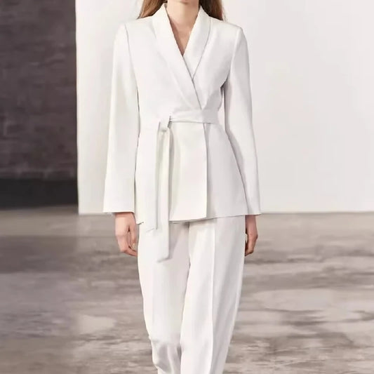 🍒Long sleeve lapel blazer belted jacket kimono style occasion wear smart casual clothing feminine fashion wear kim ono Owns This You Can Too