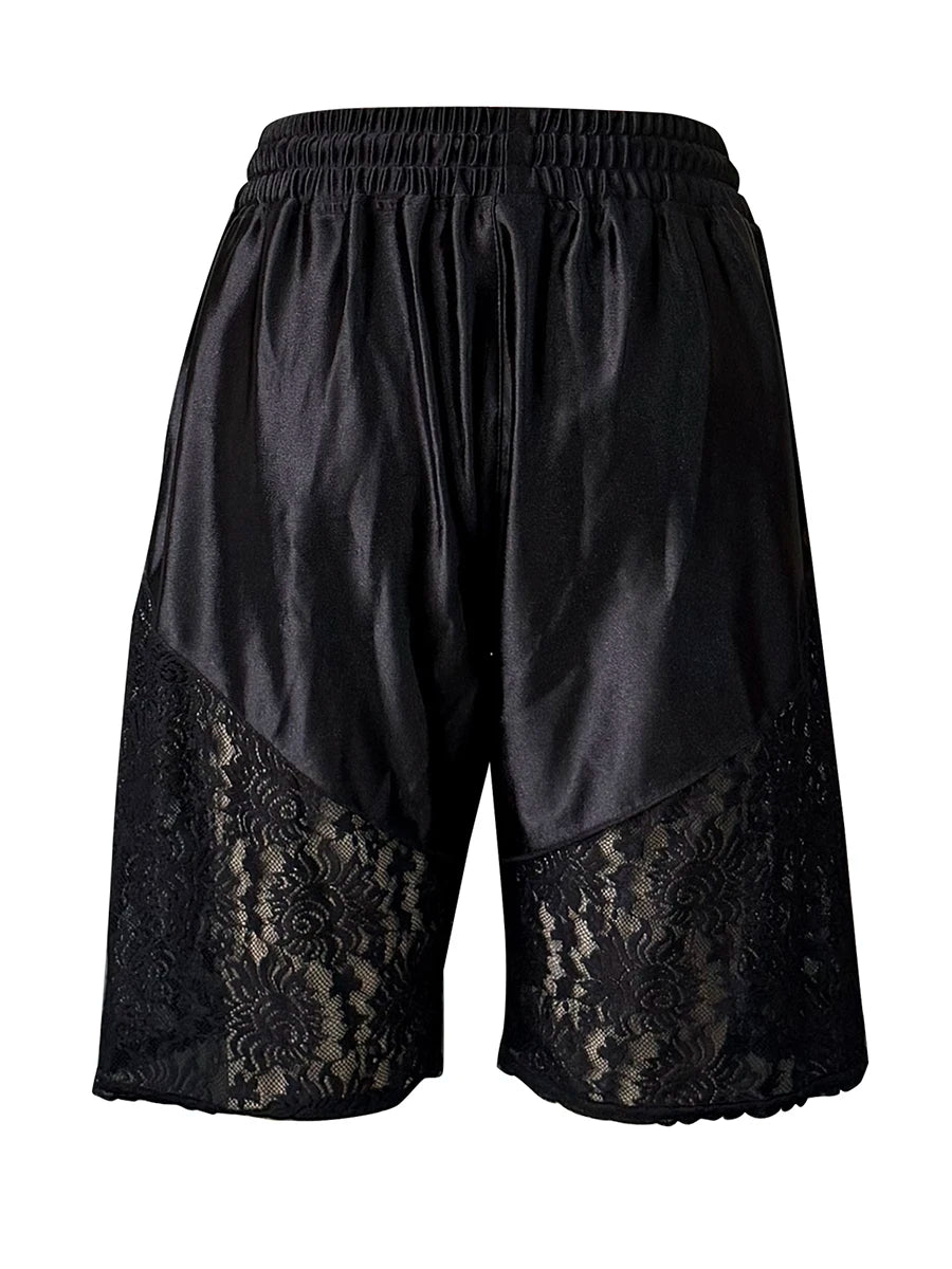 🍒Y2k kortbroek vroue culotte kant satyn bloeiersbroek Kant kortbroek vroue elastiese middellyf glipbroek vroue Pronk met Jou Onderklere