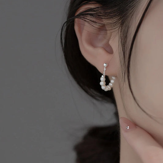 🍒 925 sterling silwer barok pêrel oorbelle hoepel barok elegante cocktailparty juweliersware vir vroue geskenke Perfekte Pêrels