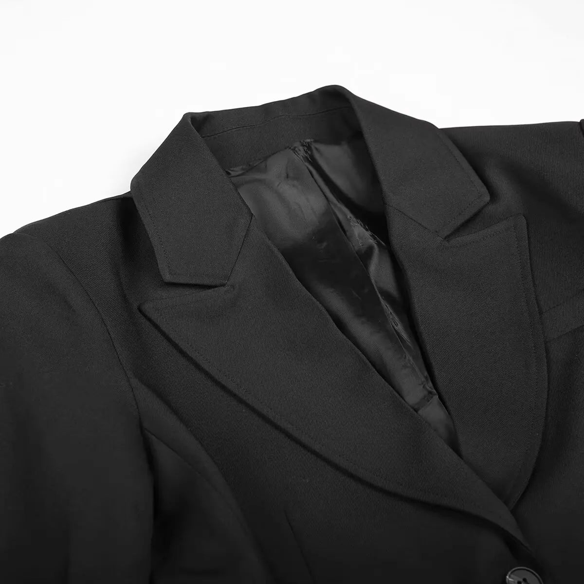 🍒Middelpassende blazer enkelborsknoopbaadjie met skouerkussings lente mode hoëstraatdrag partytjie geleentheidsdrag kantoorklere Dra Dit Elke UUR Van Die Dag En lig 'n Glas Op Die Gemak