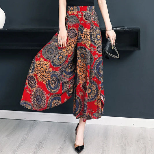 🍒Somer wye pypbroek verkort slim gemaklik vroue hoë kwaliteit los boheemse rompbroek hoë middellyf oesjaar styl broek veelkleur onderstukke middellengte broek Geen Hyg In Hierdie Somer Ligte Broek