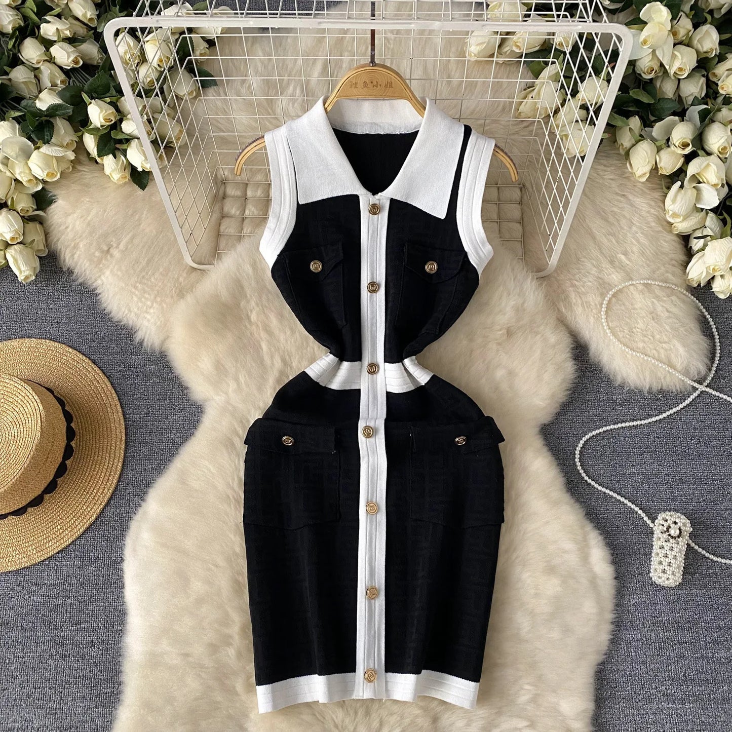 🍒gebreide minirok, styfpassend, moulose uitrusting, hemp-rok, semi-formeel, breiwerk, vroue, somermode