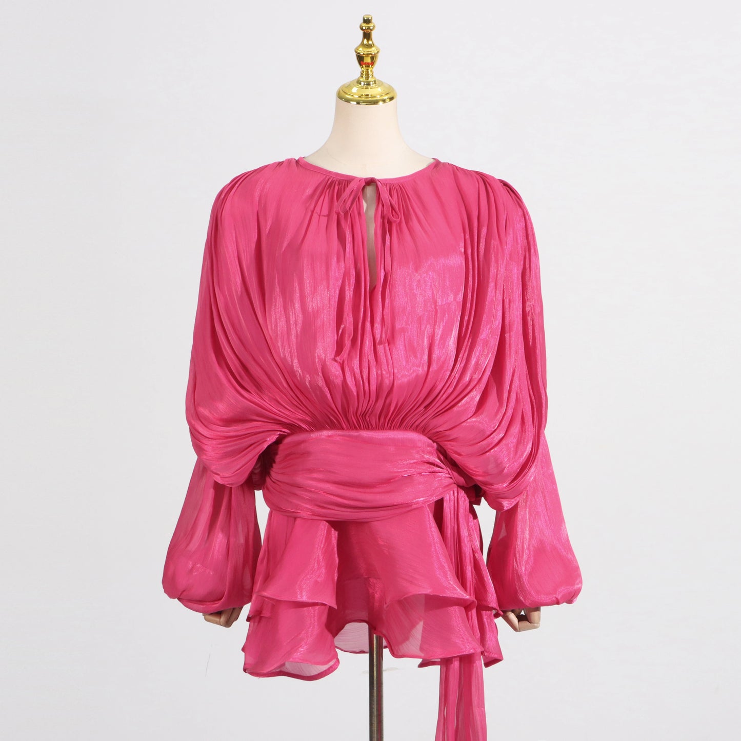 🍒Soliede dasnekrok met hoë middellyf en ruffle vir vroue, langmou mini-partytjieklere, klubdrag, geleentheidsklere, vroulike mode, Swier In Ruffles