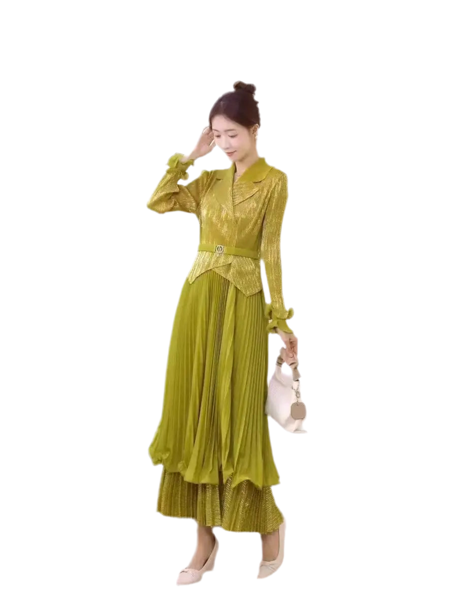 🍒Ontwerpersuitrustings vir vroue: Modieuse rok met kraagbaadjie, rok met ruffles by die soom, geskik vir partytjies, hoë rekbaarheid kledingstuk, ongeveer Engelse groottes (12-16). Moenie 'n suurknol wees nie, kry 'n lemoen of...