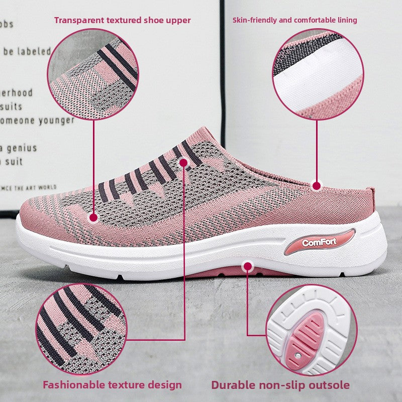 🍒Aanskoen-tekkies gemaklike ontwerperskoene vir vroue, ideaal vir vakansies, asemende sandale, glyvaste maasmuile, liggewigskoene. Ondersteun Sport