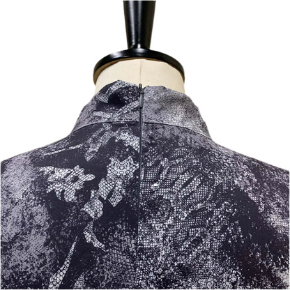 🍒Long sleeve snake print dress bowknot outfit high waist office clothing for plus size women smart casual wear with belt occasion clothing SHED indecisions and SLIP lnto SNAKE-y