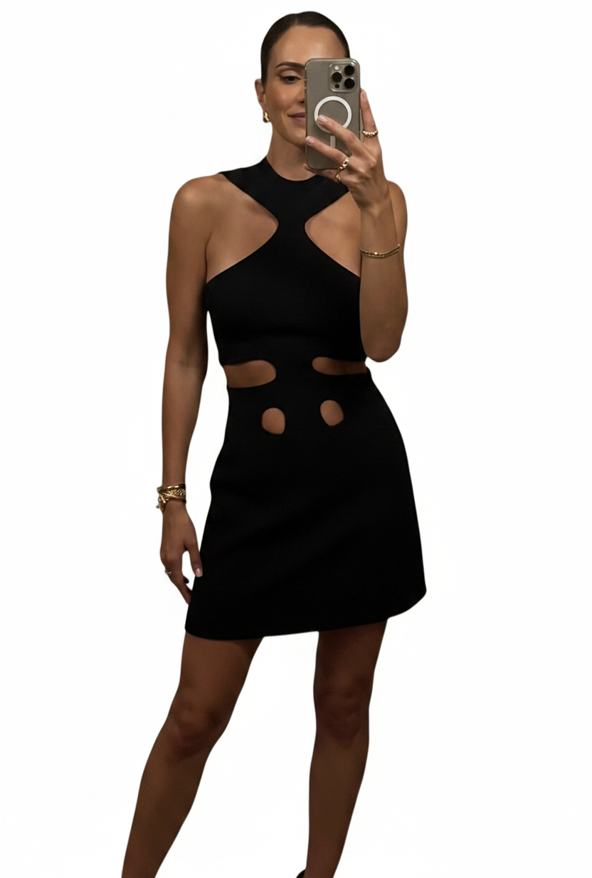 🍒Women's sleeveless dress hollow out mini outfit spring summer chic female fashion wear holiday resort clothing beach party clothes A wHOLE Lotta Fun In The Sun