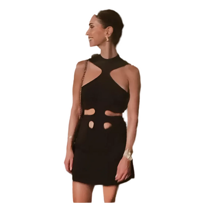 🍒Women's sleeveless dress hollow out mini outfit spring summer chic female fashion wear holiday resort clothing beach party clothes A wHOLE Lotta Fun In The Sun