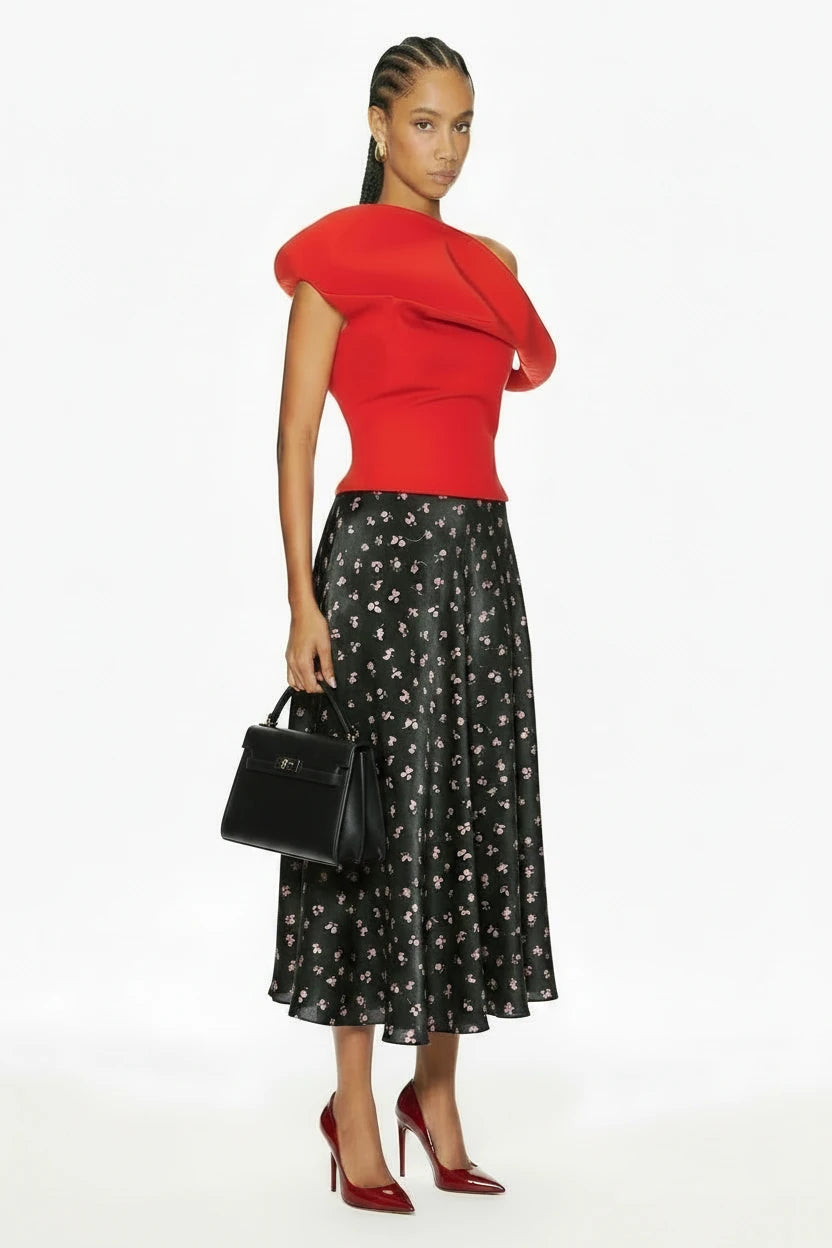 🍒Fashion off shoulder contour crop summer clothing occasion wear slanted women tops and blouses smart casual short sleeve top Asymetric casual simple blouses sleeveless Contour Comfort confidence