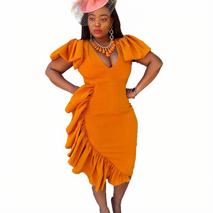 🍒Womens ruched dress spring summer outfit bodycon occasion clothing smart casual wear women party wear Ruffle To The Side In A Side Ruffle