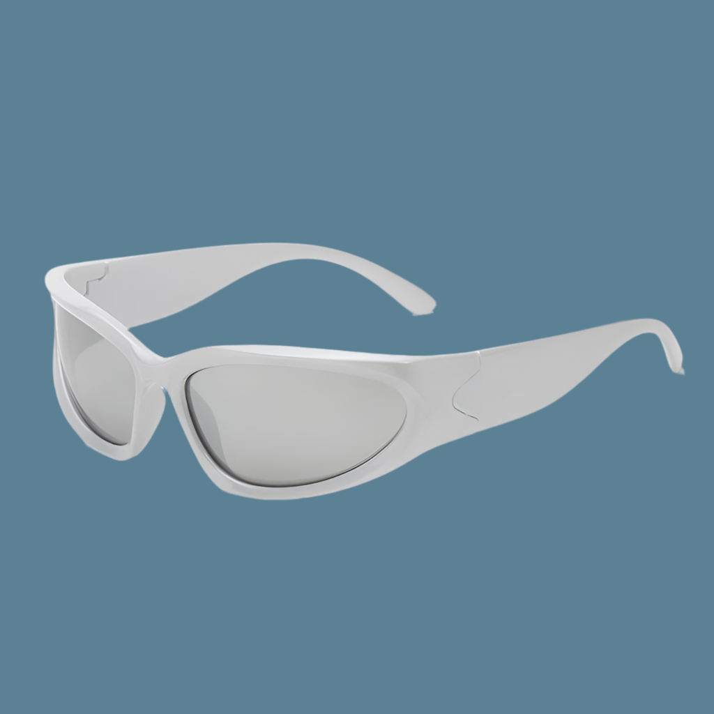 🍒Wrap around sunglasses Y2k luxury sunglasses women sun glasses 2000'S shades glasses high protection UV400 sunnies female eyeglass sunshade Slick Silver Sunnies