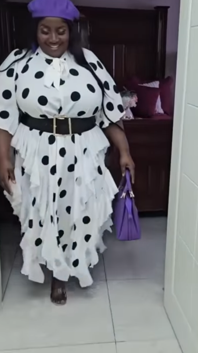 🍒Dress with polka dots simple pleats and ruffled edges summer outfit looks long loose fit smart primted casual wear loose Fit clothing and Slimming Effect  party occasion clothing Lucky You Spotted this Spot