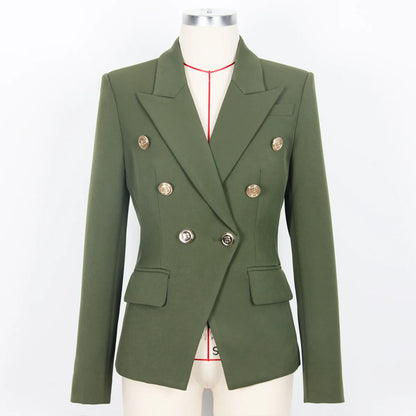 🍒Blazers high quality double breasted women's suit jacket for office use formal business wear  slim fit outerwear occasion wear Look Blazing Hot