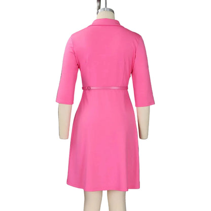 🍒High quality work dresses fit and flare women casual v-neck pleated outfit stretch fabric elegant office wear smart casual clothes Fit This Flare Into Your Wardrobe