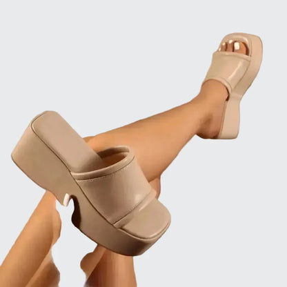 🍒Candy Color Fashion platform summer sandals holiday foot wear women candy pink shoes slip on shoes with thick sole open toe sandals with wedge heel  Playful Platforms