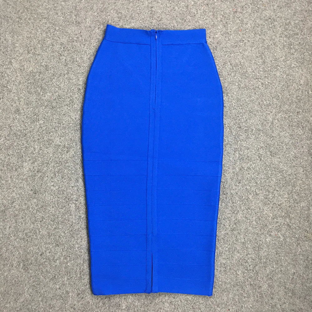 🍒Black bandage skirt fitted midi fashion for women vintage summer wear for ladies Clothes elasticated pencil skirt Pencil This One In