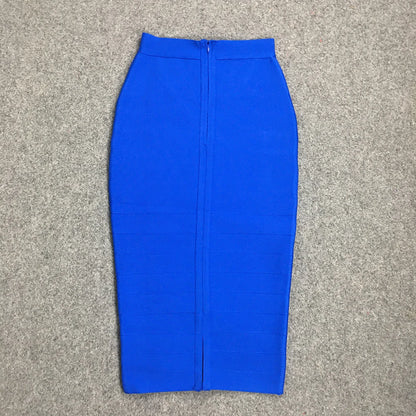 🍒Black bandage skirt fitted midi fashion for women vintage summer wear for ladies Clothes elasticated pencil skirt Pencil This One In