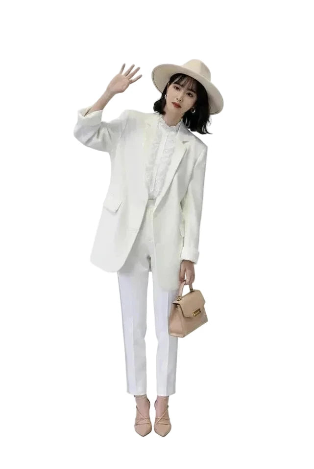 🍒Suit jacket women korean version of the British style women's suit coat long jacket summer autumn fashion smart casual clothes party occasion wear Oversize Nice