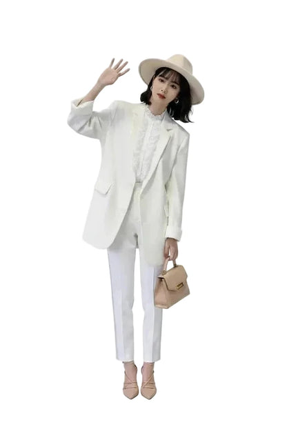 🍒Suit jacket women korean version of the British style women's suit coat long jacket summer autumn fashion smart casual clothes party occasion wear Oversize Nice