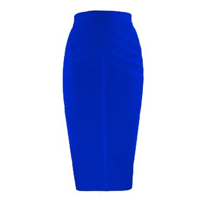 🍒Black bandage skirt fitted midi fashion for women vintage summer wear for ladies Clothes elasticated pencil skirt Pencil This One In