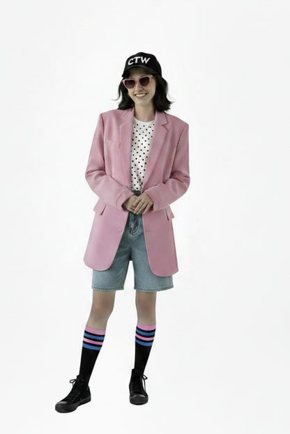 🍒Suit jacket women korean version of the British style women's suit coat long jacket summer autumn fashion smart casual clothes party occasion wear Oversize Nice