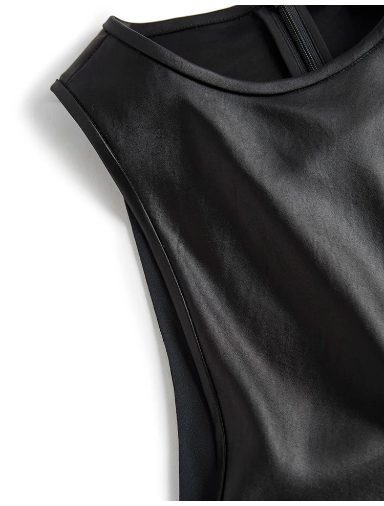 🍒Long faux Leather dress for occasion elegant stylish design backless maxi outfits for Women clubwear partwear fashion Party With A Bow On It