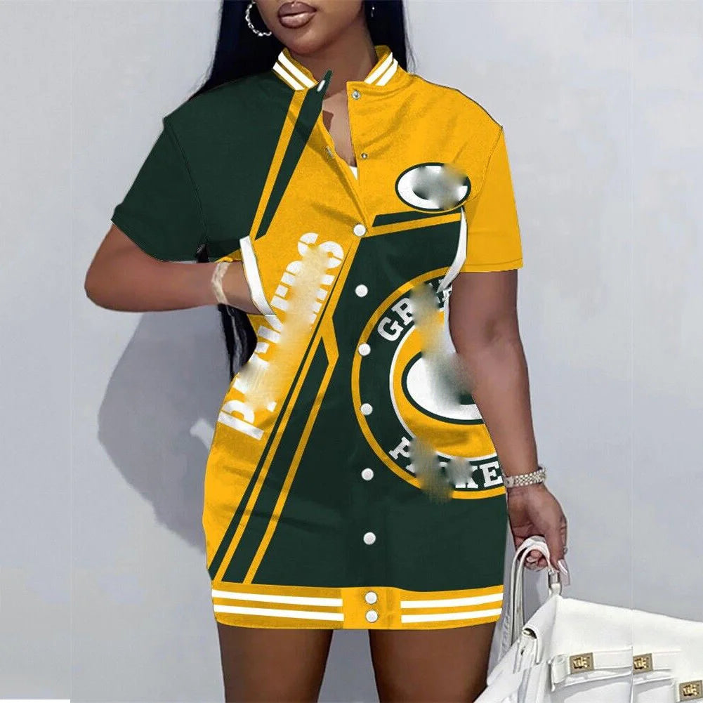 🍒 Amerikaanse voetbal trui rok hemp 49 Steeler plus grootte kort uitrustings beperkte uitgawe knoop-af langmou Baadjie rok gemaklike drag vroue Voetbal Fab Mode