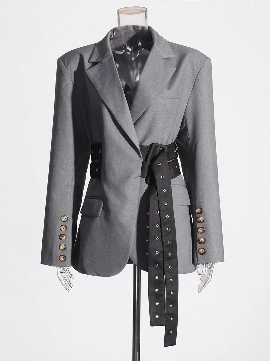 🍒Dubbelgordelknopie-toevallige baadjie met V-hals en lapel, gordelblazers vir geleenthede, vroue-oorrokke, slim gemaklike klere – 'n Klomp Baadjie