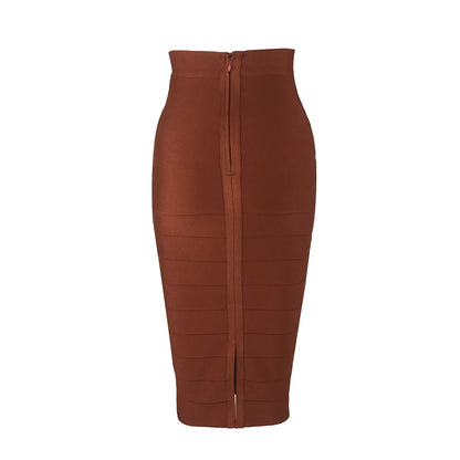 🍒Black bandage skirt fitted midi fashion for women vintage summer wear for ladies Clothes elasticated pencil skirt Pencil This One In