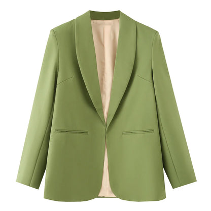 🍒Vroue se somerklere elegante pendelbaadjie fluoresserende dragstyl veelsydige gemaklike pakbaadjie slim gemaklik Verlig In Helder