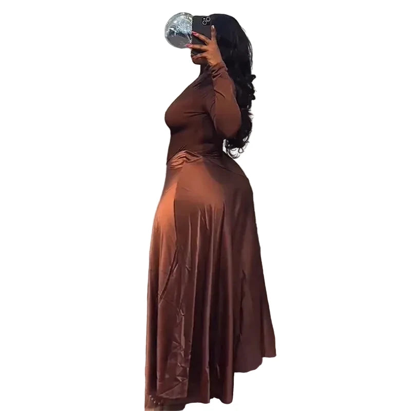 🍒Summer maxi dress slim smart casual womens wear maxi outfit off shoulder occasion party satin clothing Be SAT-IN JERSEY Fashion