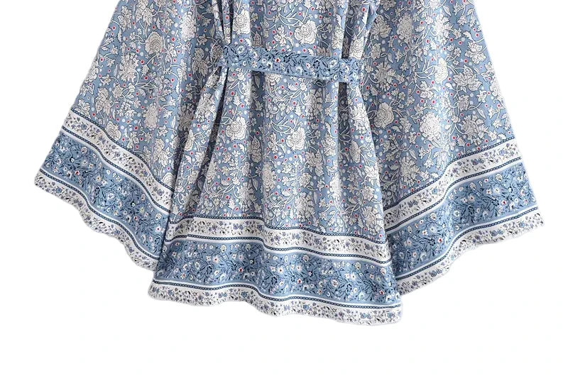 🍒Beach coverups wild floral print short light kimono jacket batwing duster bohemian ladies v-neck rayon short bikini swimwear cover over vacation wear holiday clothing casual wear  Colourful Comfort