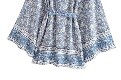 🍒Beach coverups wild floral print short light kimono jacket batwing duster bohemian ladies v-neck rayon short bikini swimwear cover over vacation wear holiday clothing casual wear  Colourful Comfort