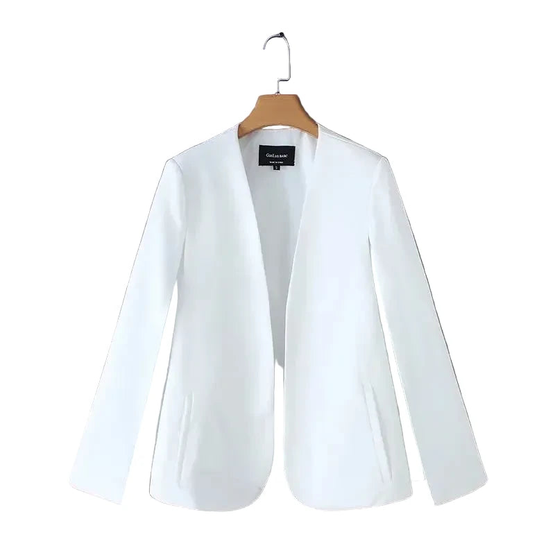 🍒Jacket spring autumn suit jacket for women cardigan Jacket open sleeves V-neck cape casual loose clothing summer office wear You Cant Blanc This Black Aw-'white