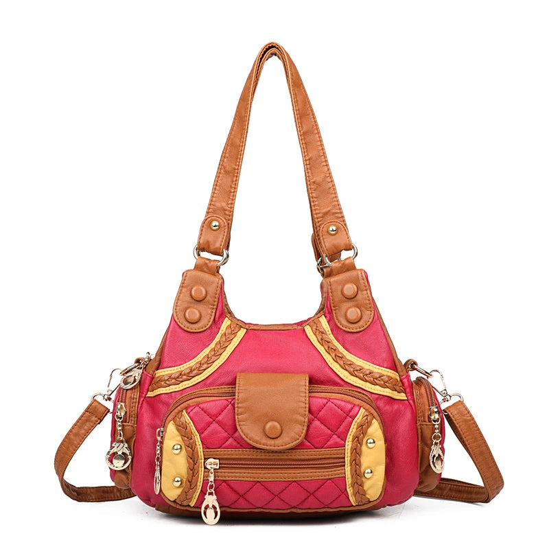 🍒Womens high quality handbags soft pu leather crossbody designer bag shoulder tote fashion luxury female  Get Happy With A Zippy Snappy