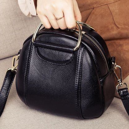 🍒Genuine leather shoulder bags for women's luxury handbags fashion crossbody bag female Purse bag smart casual round bag  Its Round About time for A New Bag Leather bag