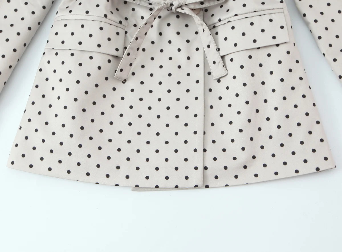 🍒Polka dot suit jacket for spring summer european and american versatile polka dot women’s fashion smart casual outdoor wear clothing cap sleeve style slim fit occasion wear   Cop This Casu ’‘Casion Cap