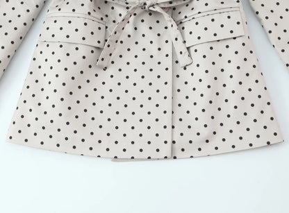 🍒Polka dot suit jacket for spring summer european and american versatile polka dot women’s fashion smart casual outdoor wear clothing cap sleeve style slim fit occasion wear   Cop This Casu ’‘Casion Cap