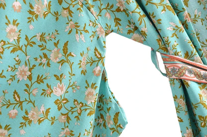 🍒Beach coverups wild floral print short light kimono jacket batwing duster bohemian ladies v-neck rayon short bikini swimwear cover over vacation wear holiday clothing casual wear  Colourful Comfort