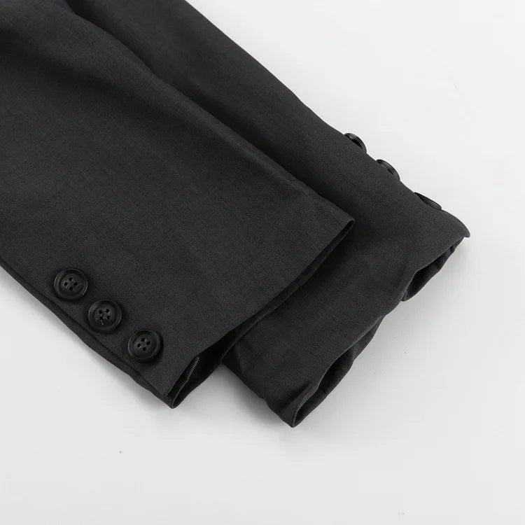 🍒Women’s suit tie-waist wrap maxi skirt and v-neck jacket female long sleeve smart casual two piece set office outfit   A Smart Move Made On Both Sides