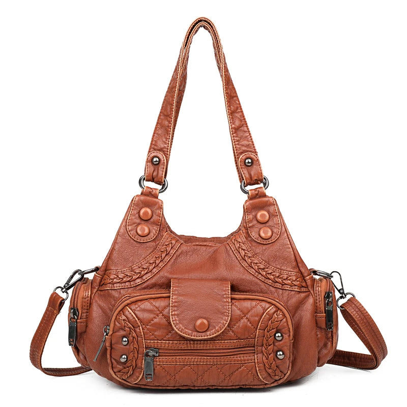 🍒Womens high quality handbags soft pu leather crossbody designer bag shoulder tote fashion luxury female  Get Happy With A Zippy Snappy