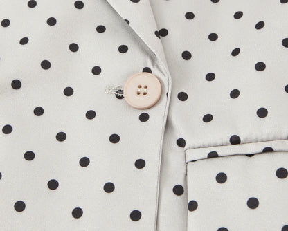 🍒Polka dot suit jacket for spring summer european and american versatile polka dot women’s fashion smart casual outdoor wear clothing cap sleeve style slim fit occasion wear   Cop This Casu ’‘Casion Cap