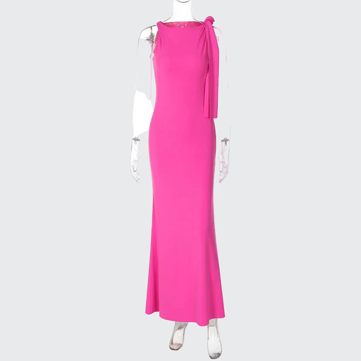 🍒Sonder-skouer moulose maxi rok lang elegante diagonale kraag geleentheid mode vir vroue partytjie uitrustings elegante bodycon Hou die sy-das styl opsy