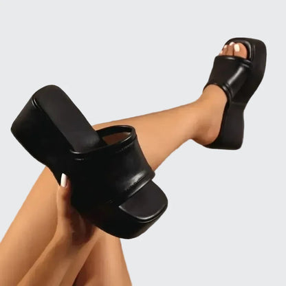 🍒Candy Color Fashion platform summer sandals holiday foot wear women candy pink shoes slip on shoes with thick sole open toe sandals with wedge heel  Playful Platforms