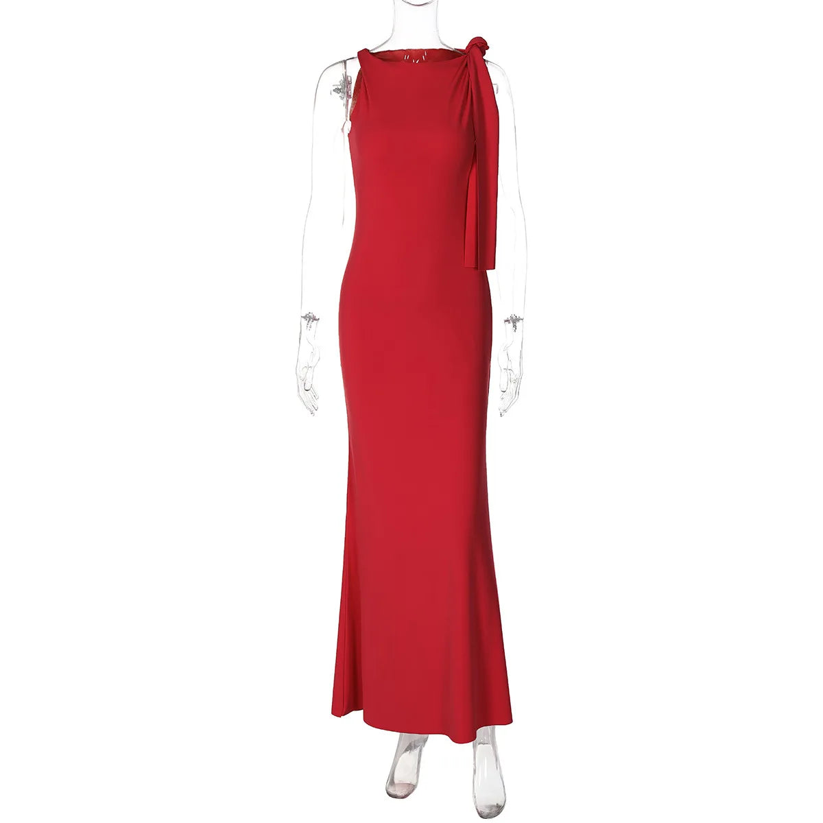 🍒Sonder-skouer moulose maxi rok lang elegante diagonale kraag geleentheid mode vir vroue partytjie uitrustings elegante bodycon Hou die sy-das styl opsy