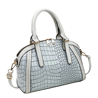 🍒Luxury designer handbag for women trendy ladies crossbody bag large capacity pu Leather crocodile effect crossbody bag  Fashion accessories  Cool Croco Gold Should  ‘