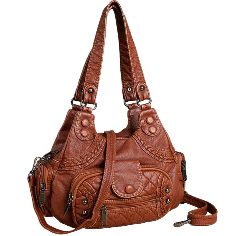 🍒Womens high quality handbags soft pu leather crossbody designer bag shoulder tote fashion luxury female  Get Happy With A Zippy Snappy