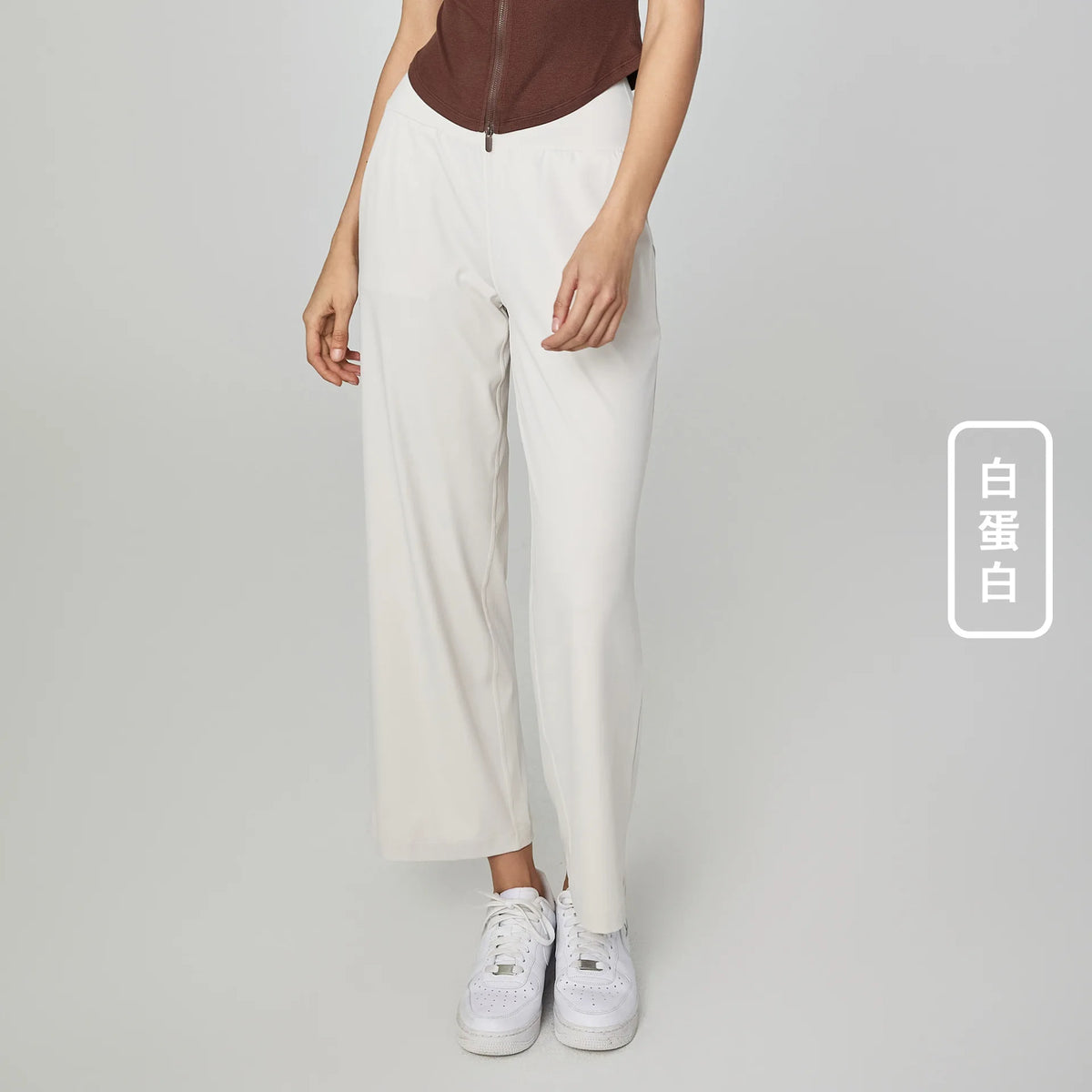 🍒Leisure wide leg pants cool feel smart casual women gym workout pants long legs loose skin friendly yoga dance wear ladies trousers with pockets Cute Casual